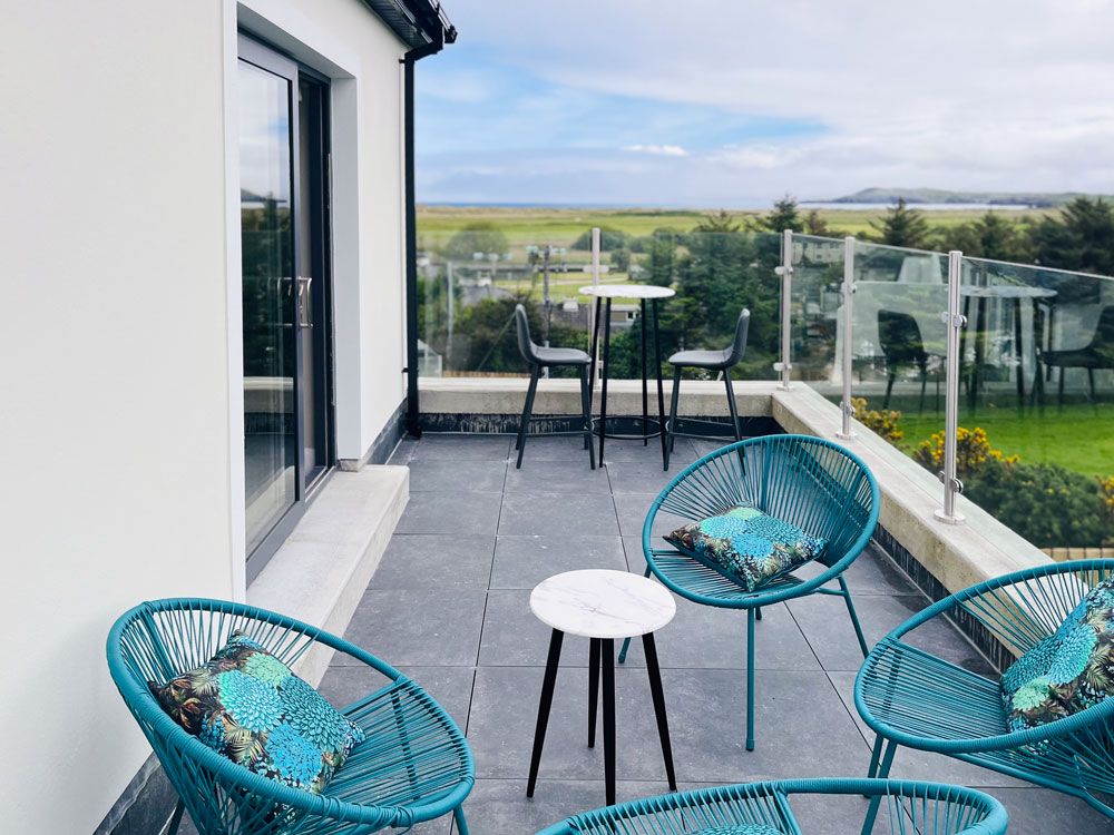 Balcony with sea views